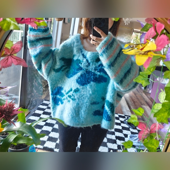 free people Marin blue Sweater M - Picture 5 of 10